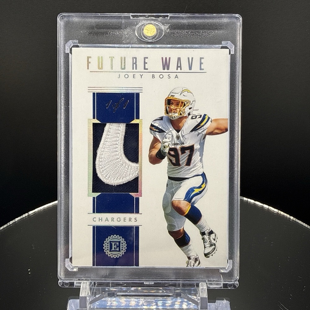 2019 Panini Encased Joey Bosa Future Wave Diamond 1/1 Logo Patch Chargers